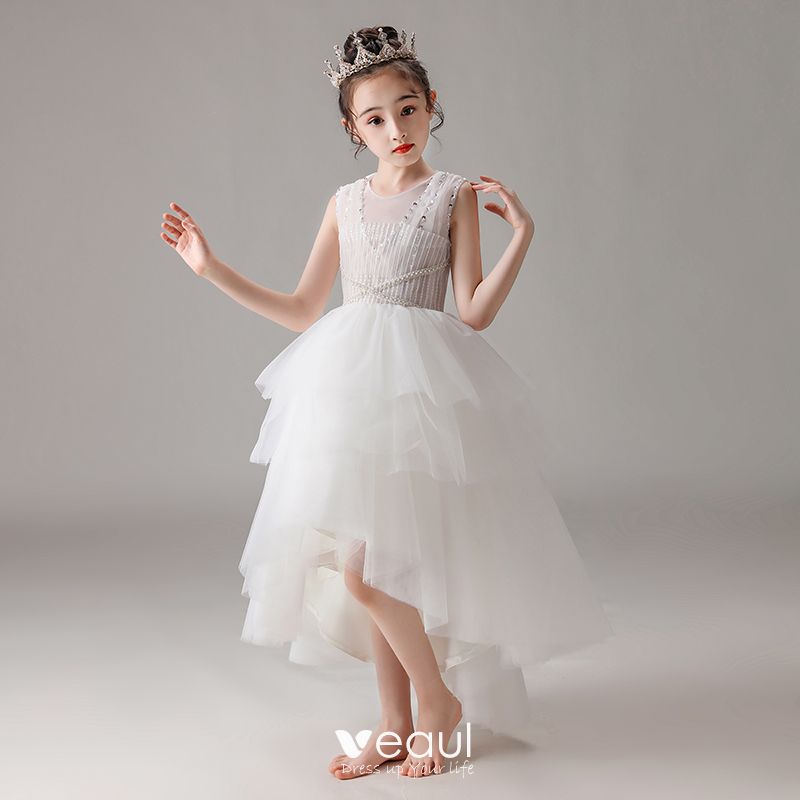 white ball gown flower girl dresses