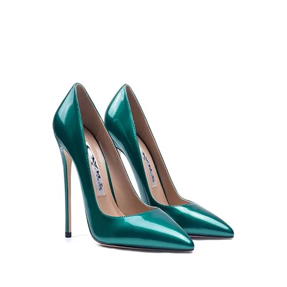 Chic / Beautiful Mint Green Evening Party Patent Leather Pumps 2020 10 cm Stiletto Heels Toe