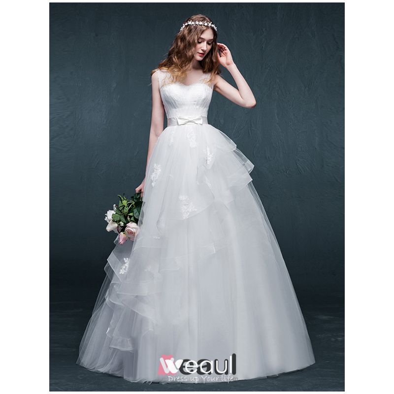 a line organza wedding dress