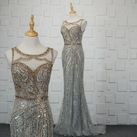 rhinestone silver dress