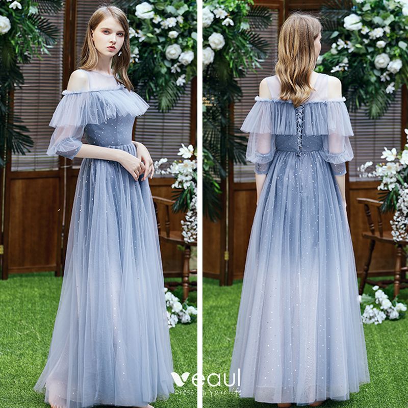 Affordable Ocean Blue Bridesmaid Dresses 2021 ALine