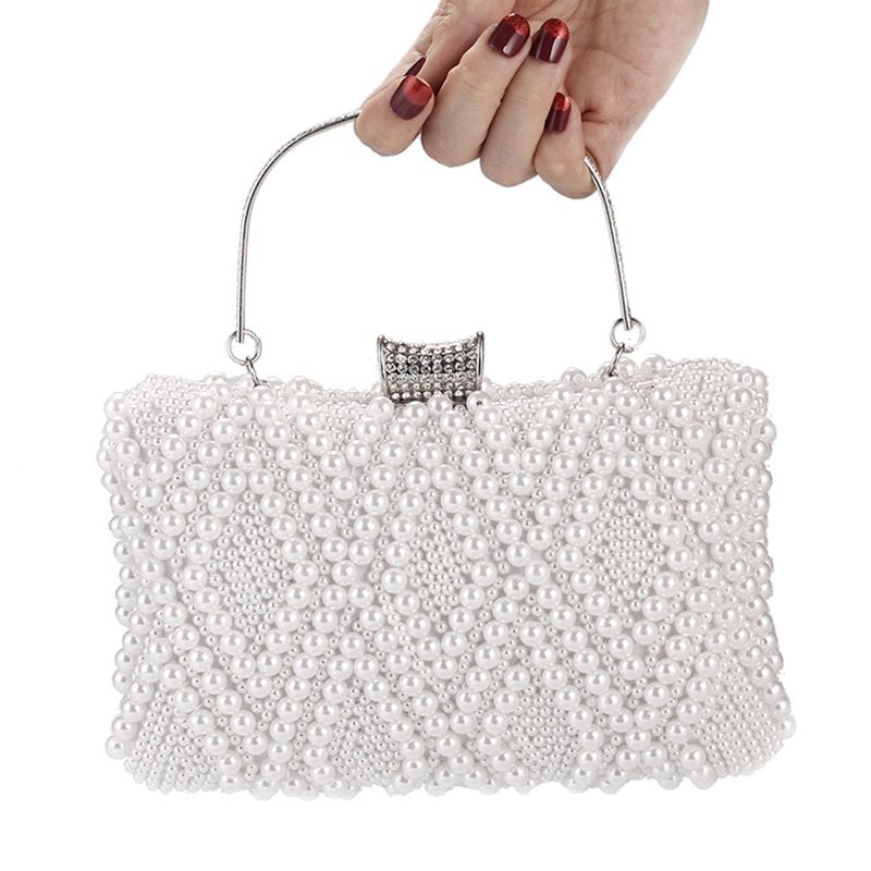 white ivory clutch bag