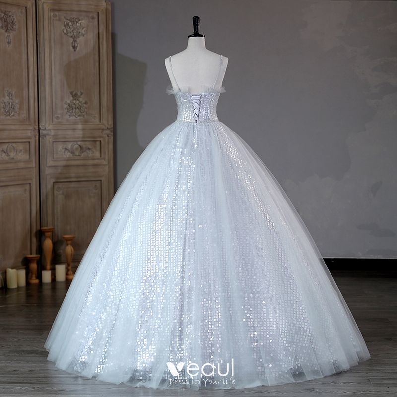 Sparkly Silver Gown Silver Dress Silver Ballgown Wedding -  Israel