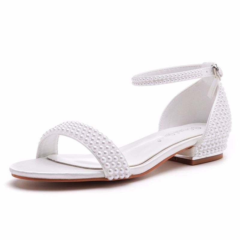 Ladies sandals flat online heels