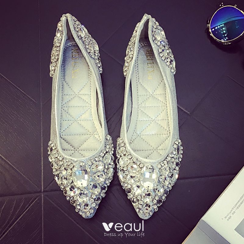 sparkly flat bridal shoes