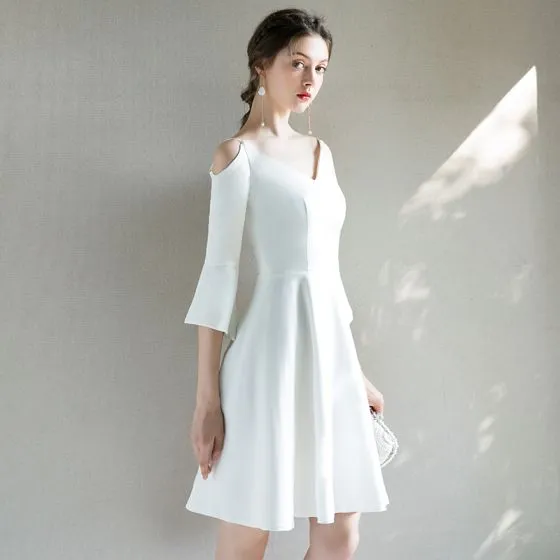 modest white dresses for graduation