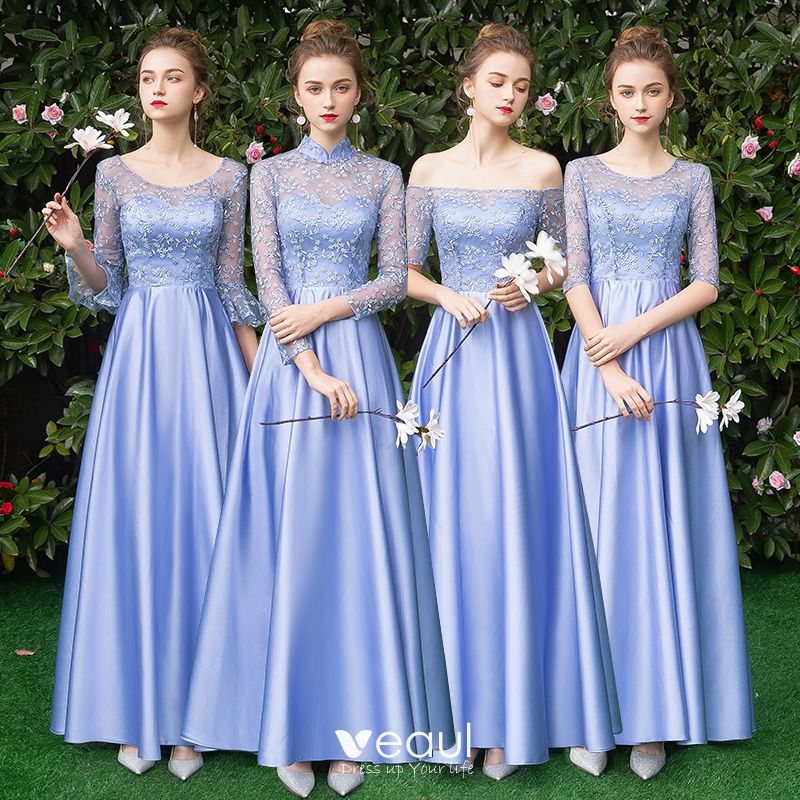 Baby Blue Maxi Dress Bridesmaids Wedding Women’s Ruffle M