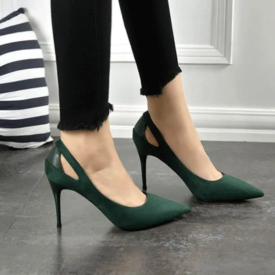 Chic / Beautiful Suede Pumps 2017 PU High Heels Pointed Toe Pumps