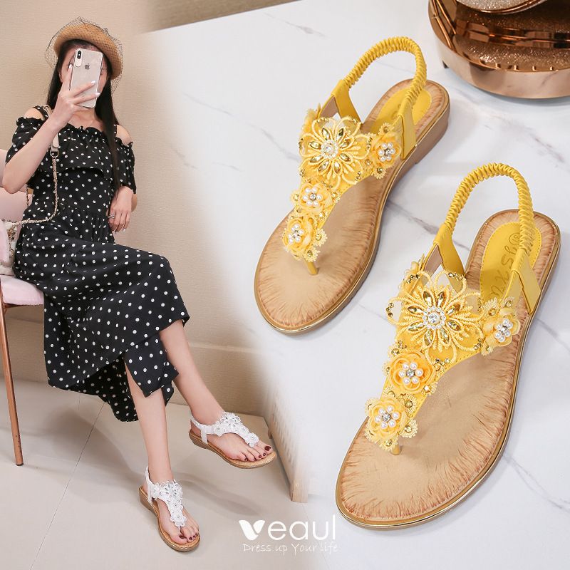 womens yellow dress sandals
