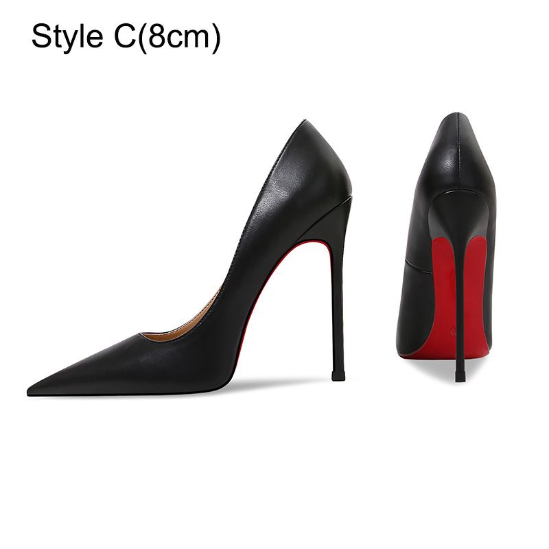 Sexy Black Evening Party Patent Leather Red Sole Pumps 2023 Leather 10 cm Stiletto  Heels Pointed Toe Pumps High Heels