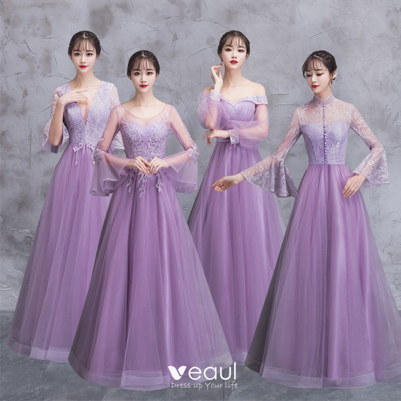 lilac purple bridesmaid dresses