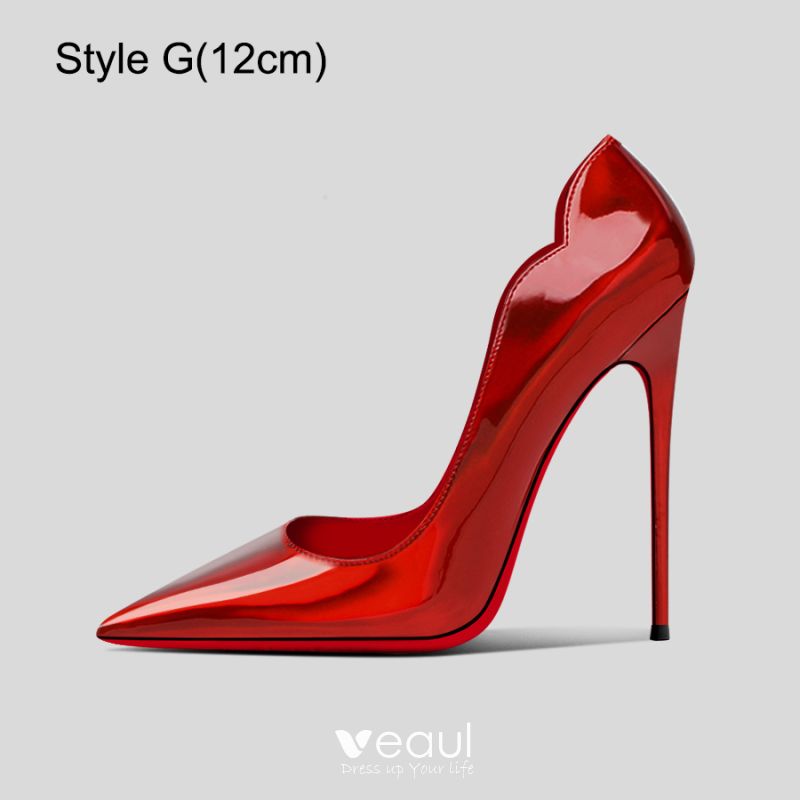 Sexy Black Evening Party Patent Leather Red Sole Pumps 2023 Leather 10 cm Stiletto  Heels Pointed Toe Pumps High Heels