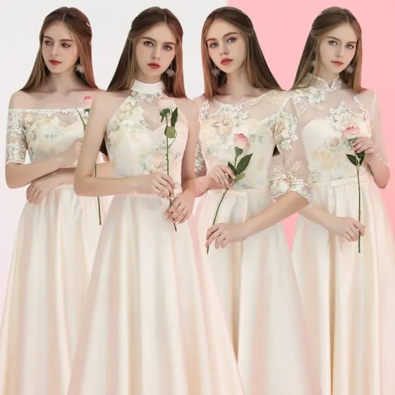 Champagne Satin Bridesmaid Dress