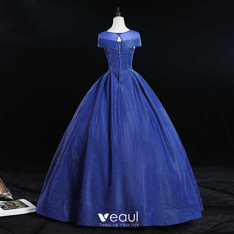 royal blue cap sleeve dress