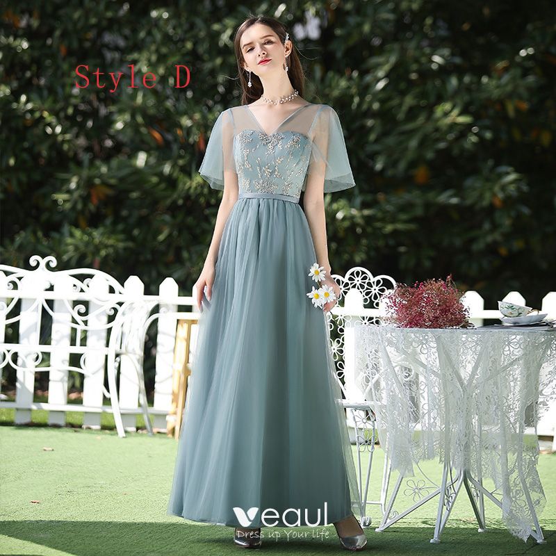 Affordable Ocean Blue Bridesmaid Dresses 2020 ALine