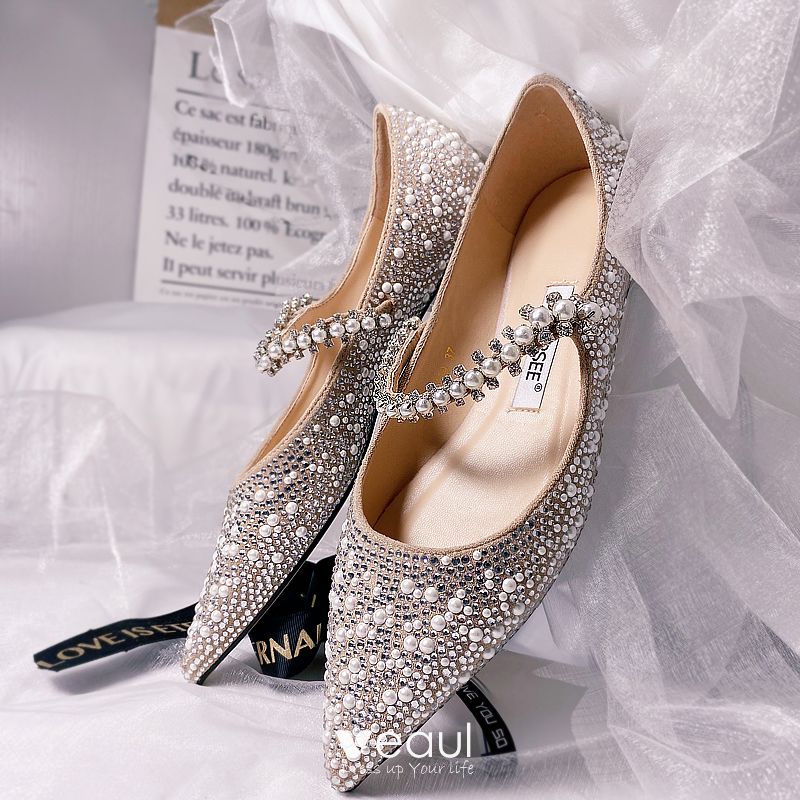silver pearl shoes