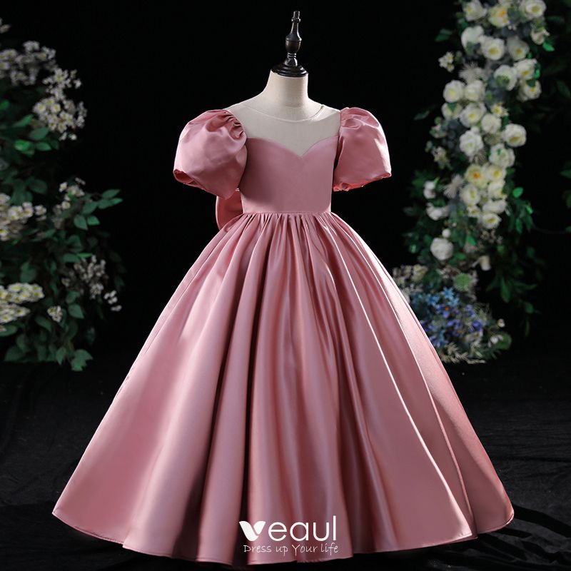 Chic Beautiful Candy Pink Beading Sequins Birthday Flower Girl Dresses 2022  Ball Gown