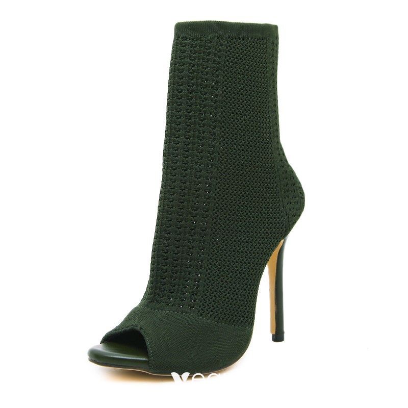 dark green high heel sandals