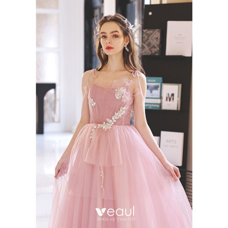 lace peach prom dresses 2022