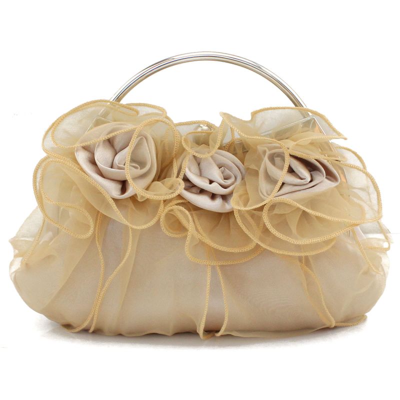 Fashion Lady Women Lace Satin Clutch Handbag Wedding Prom Evening Shoulder Bag 