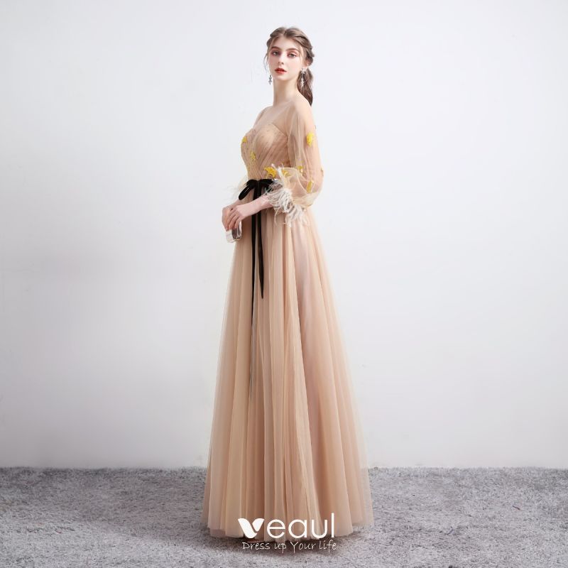 Victorian Style Khaki Evening Dresses 2020 A-Line / Princess Square ...