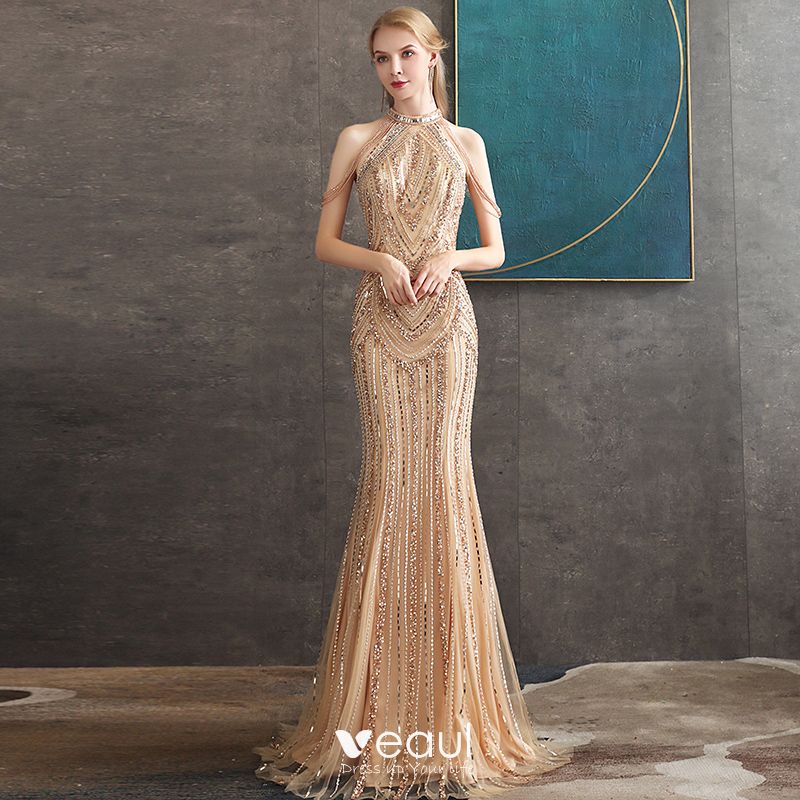gold floor length gown
