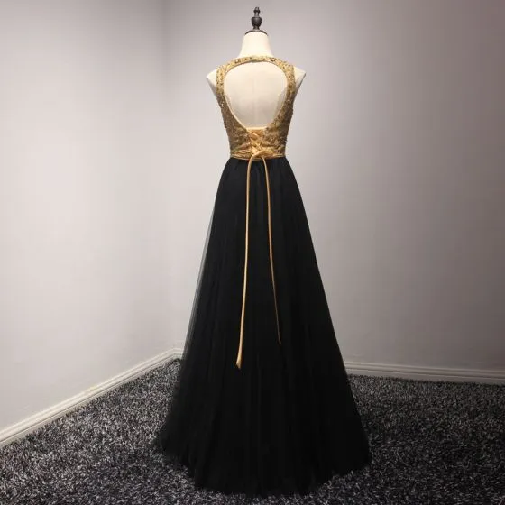 black frock with golden lace