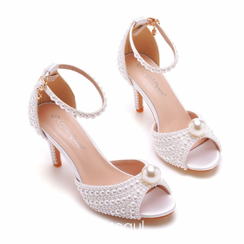 2023 Champagne New Bridal Shoes Women's Wedding Shoes Slim Heel Pointed  French Cinderella Crystal Bridesmaid High Heels shoes