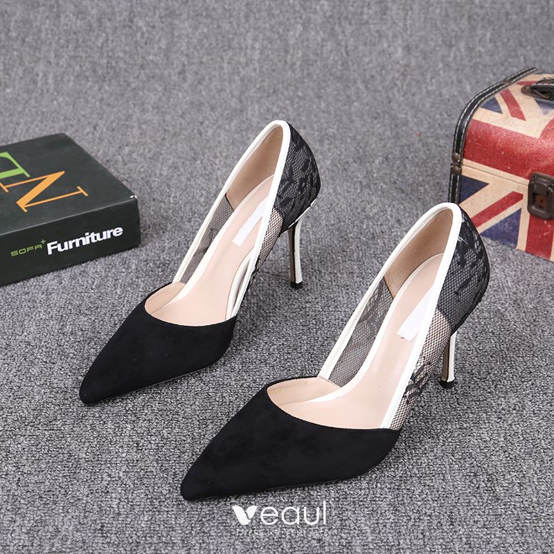 EVELYN Black Patent Point Toe Pump