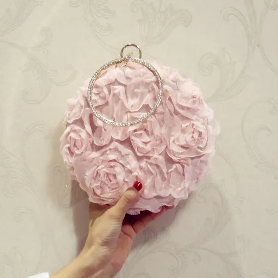 Pink Flowers Clutch Bags Wedding Bags