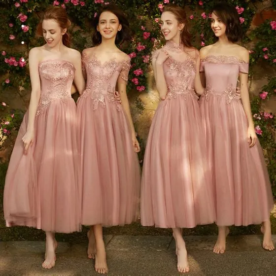 beautiful pink bridesmaid dresses