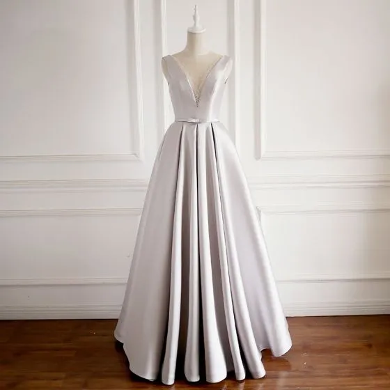 simple silver gown
