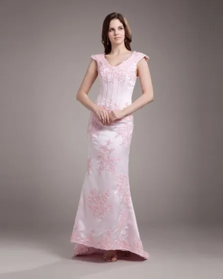 pink sheath wedding dress