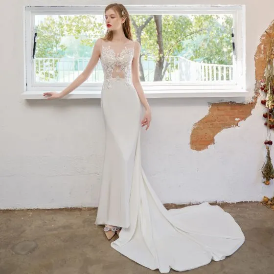 ivory lace top wedding