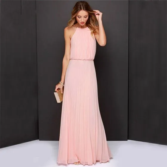 pink summer maxi dress