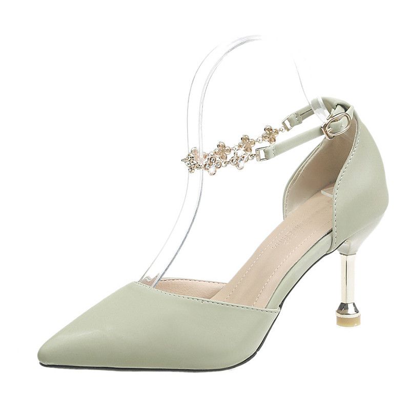 sage green high heels