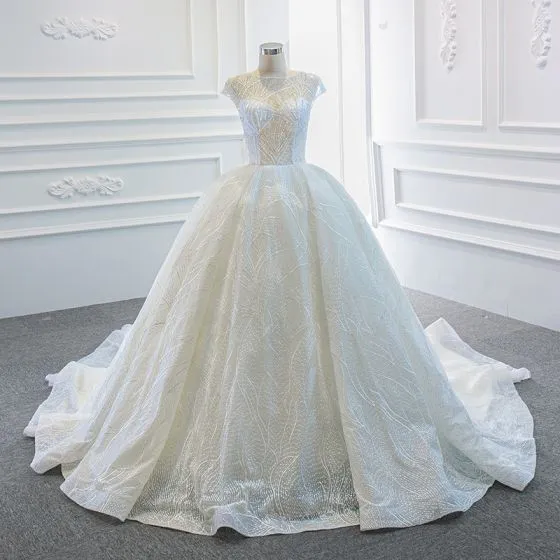 Luxury / Gorgeous White Bridal Wedding Dresses 2020 Ball Gown See ...