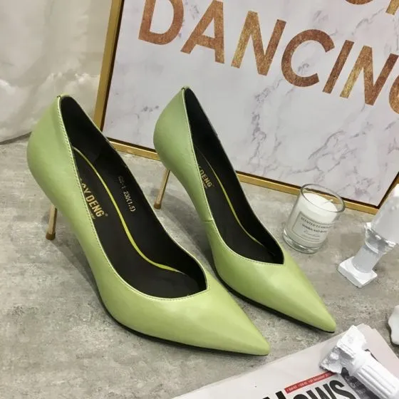 sage green pumps