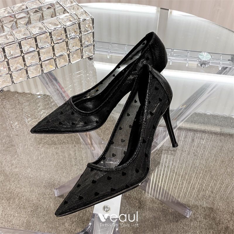 Charming Black Cocktail Party Spotted Pumps 2020 10 cm Stiletto Heels ...