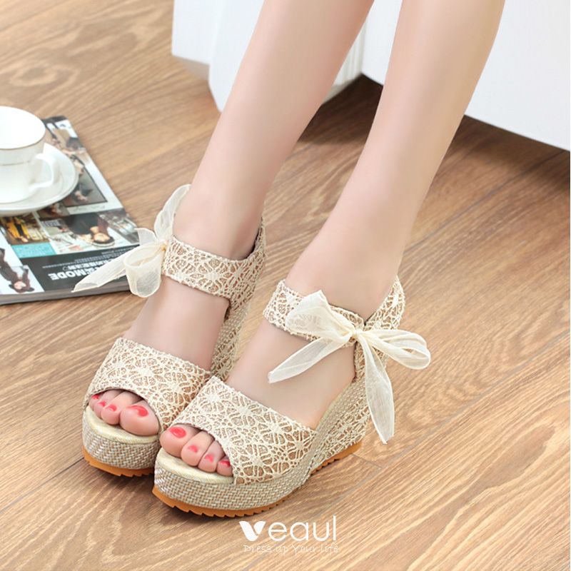 Chic / Beautiful Black Casual Womens Sandals 2020 Sequins Bow 10 cm ...