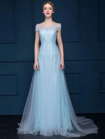 sky blue tulle dress