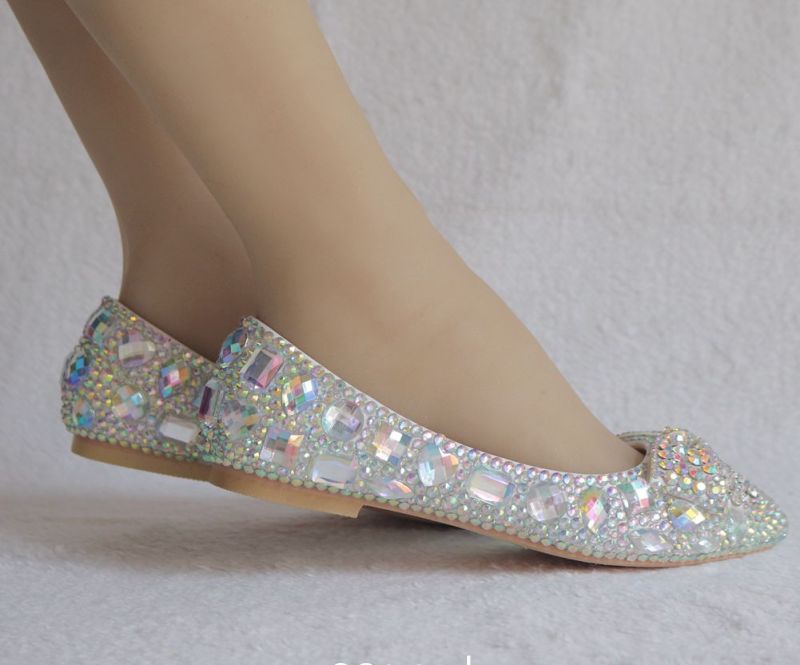 sparkly flat bridal shoes