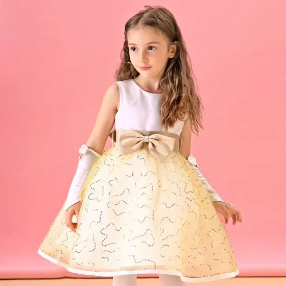 Pink Champagne Flower Girl Dress