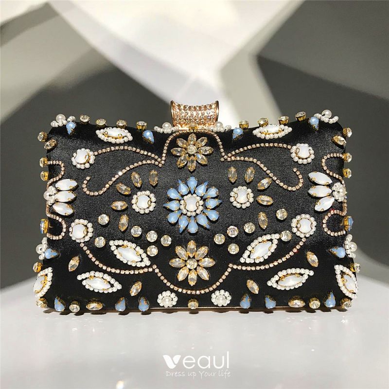 Black Female Women Evening Party Clutch Purse