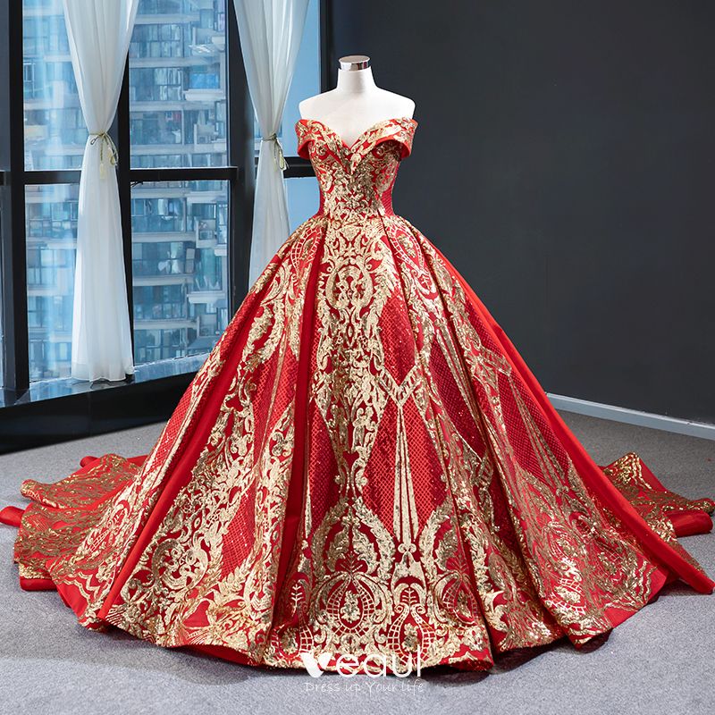 prom gown red