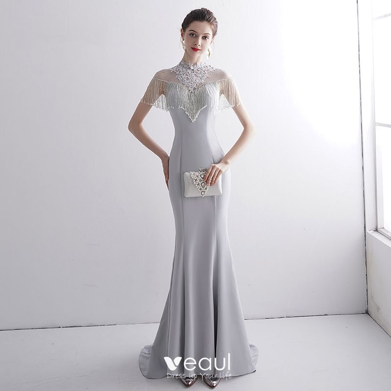 trumpet mermaid high neck dress