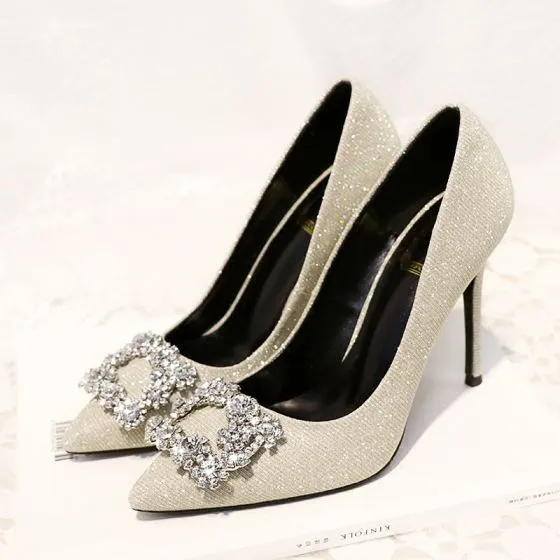 glitter pointed toe heels