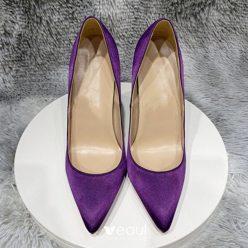 Purple Classic Pumps Shoes Purple 12cm Heels / 8.5