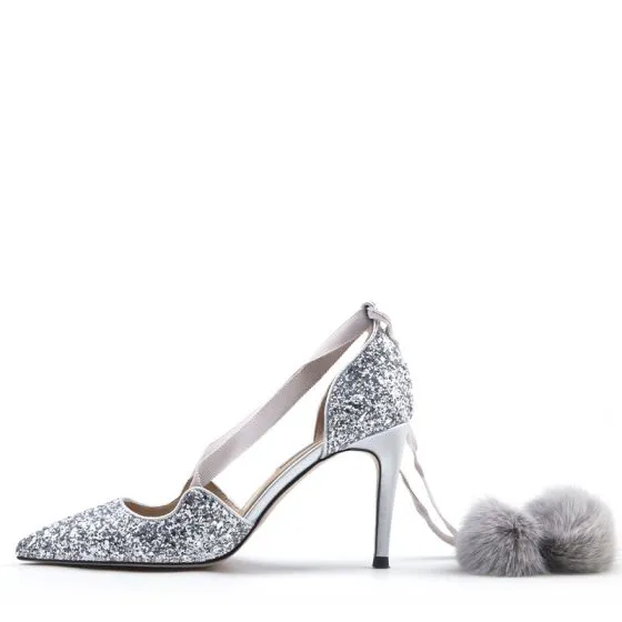 new look heels silver