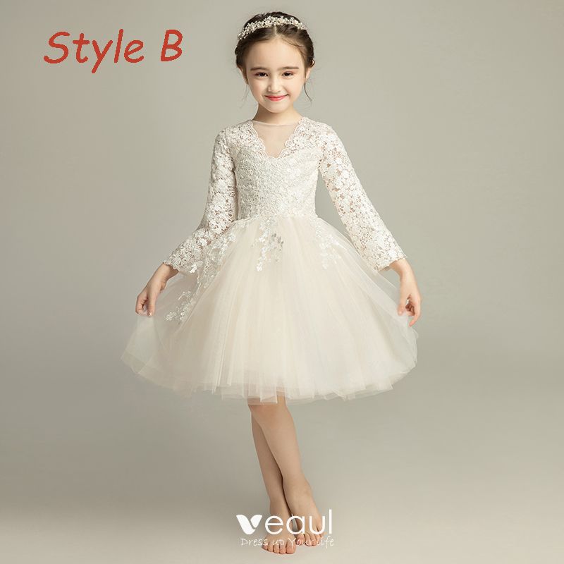 Chic / Beautiful Champagne Flower Girl Dresses 2019 A-Line / Princess ...